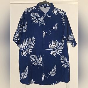 Hawaiian Men's Aptro Blue Short Sleeve Tropical Shirt Size XL